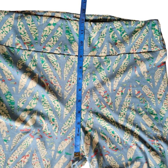 LuLaROE Blue and Yellow womens Leggings Floral Soft size Tall and Curv - Picture 4 of 6
